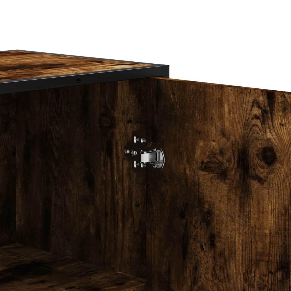 vidaXL Highboard Καπνιστή δρυς 68x35x139 cm Κατασκευασμένο ξύλο