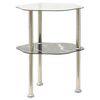 vidaXL Βοηθ. Τραπέζι 2 Επ. Διαφ. & Μαύρο Μάρμαρο 38x38x50εκ Ψημ. Γυαλί