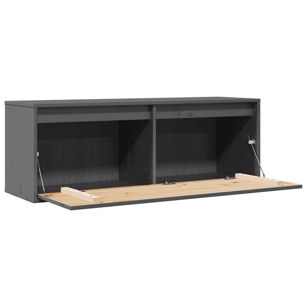 vidaXL Ντουλάπι Τοίχου Γκρι 100 x 30 x 35 εκ. από Μασίφ Ξύλο Πεύκου