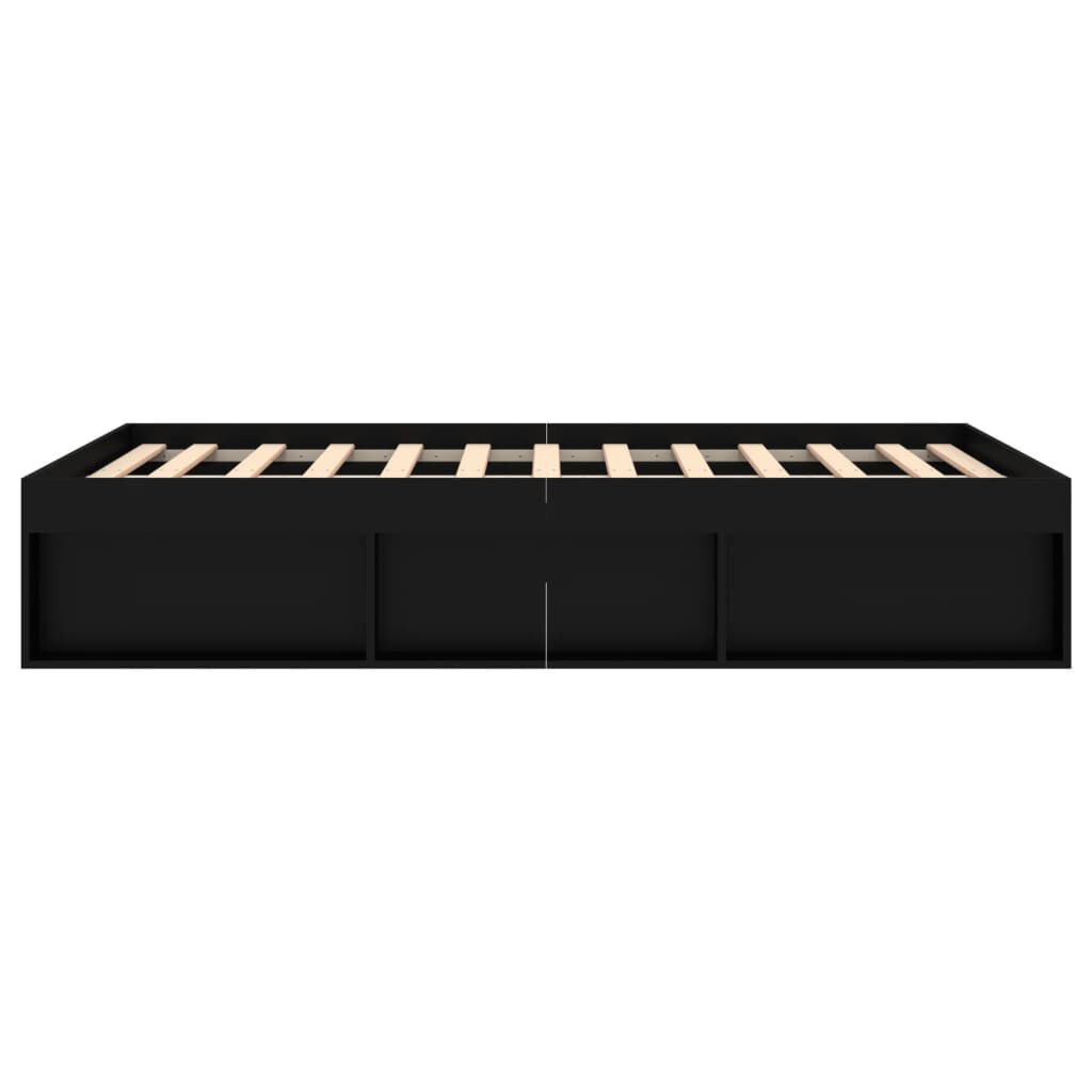 vidaXL Πλαίσιο Κρεβατιού Μαύρο 135x190 εκ. Double