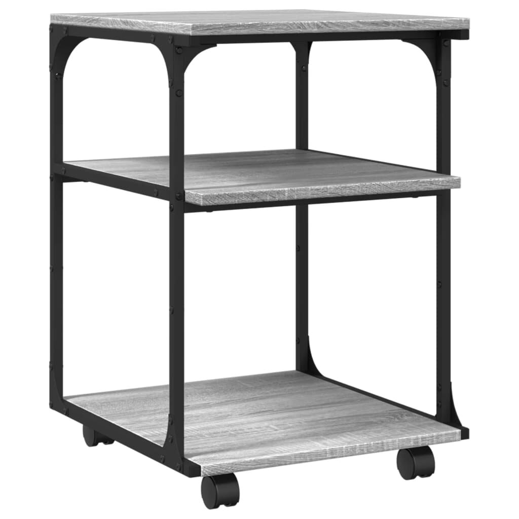 vidaXL Βάση Εκτυπωτή 3 Επιπέδων Γκρι Sonoma 43x48x64 εκ Επεξ. Ξύλο