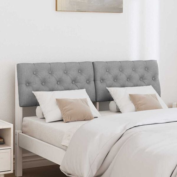 vidaXL Ταπετσαρισμένο κεφαλάρι Ανοιχτό γκρι 120 cm