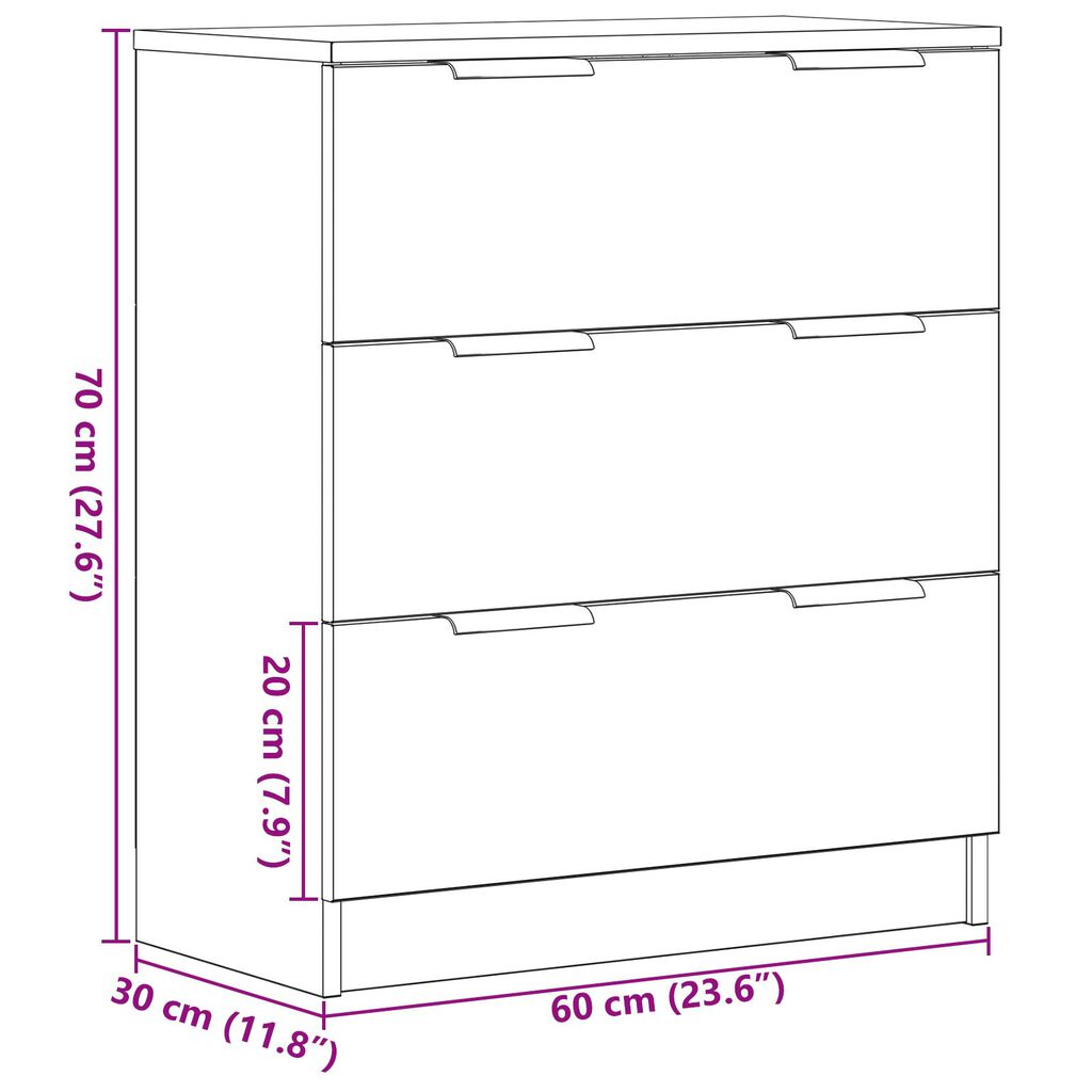 vidaXL Μαύρο Διπλό Γραφείο 60x30x70 εκ από κατασκευασμένο ξύλο