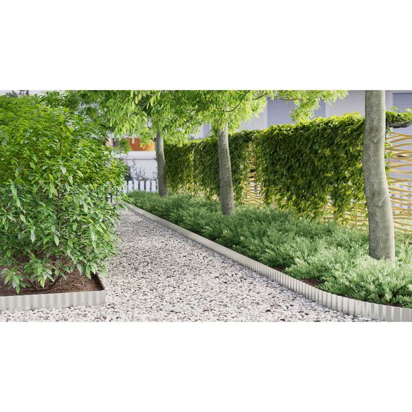 vidaXL Περίφραξη Γκαζόν 15 εκ x 10 μ Corrugated Flexible Galvanised Steel