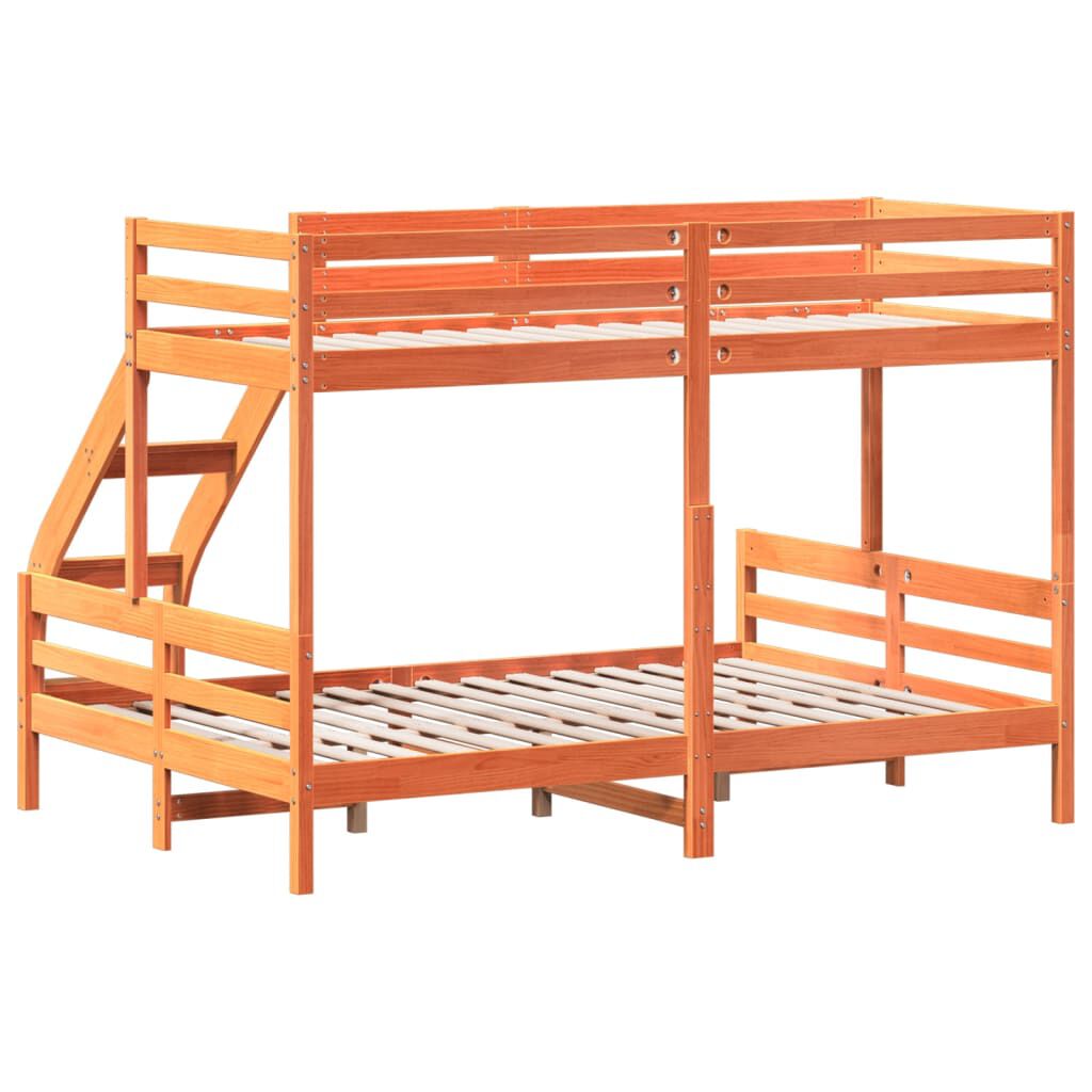 vidaXL Κουκέτα 80x200/140x200 εκ. Καφέ Κεριού από Μασίφ Ξύλο Πεύκου