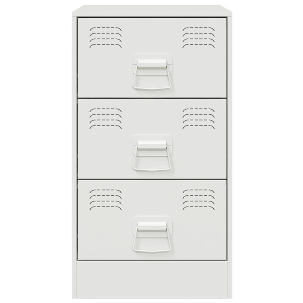 vidaXL Κομοδίνα 2 τεμ. Λευκό 34,5x39x62 εκ. από Χάλυβα