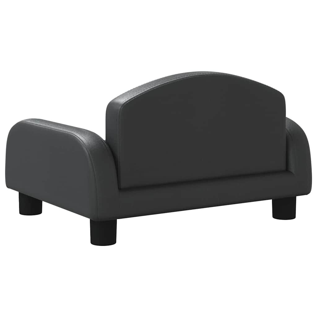 vidaXL Καναπές Παιδικός Μαύρος 50 x 40 x 30 εκ. από Συνθετικό Δέρμα