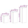 vidaXL Στήριξη φυτών 3 pcs Ασημί 24 x 24 x 75 εκ.