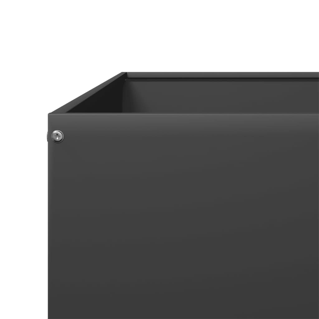 vidaXL Ζαρντινιέρα Υπερυψωμένη Μαύρο 100x100x18,5 εκ. Ατσάλι