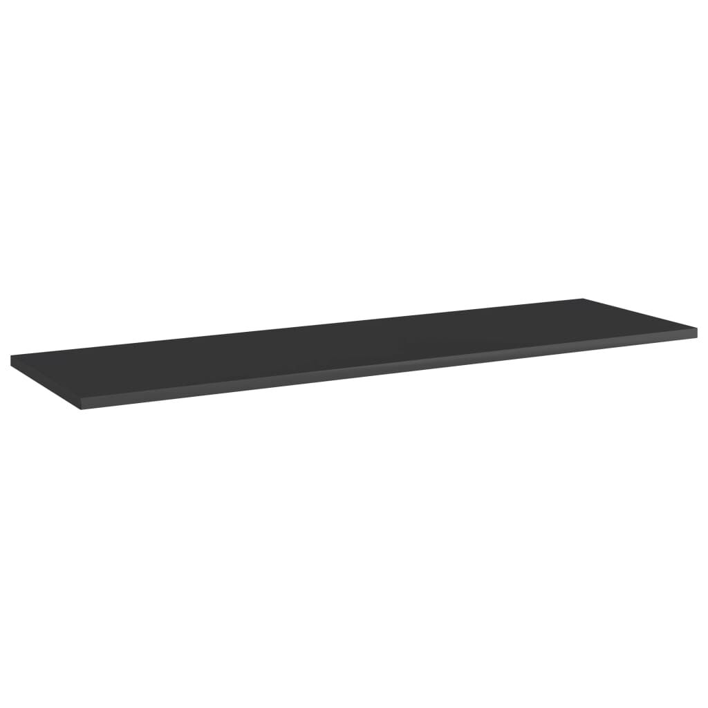 vidaXL Ράφια Βιβλιοθήκης 8 τεμ. Γυαλ. Μαύρο 100x30x1,5 εκ. Μοριοσανίδα