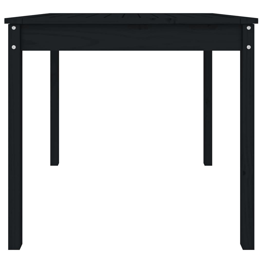 vidaXL Τραπέζι Κήπου Μαύρο 82,5x82,5x76 εκ. από Μασίφ Ξύλο Πεύκου