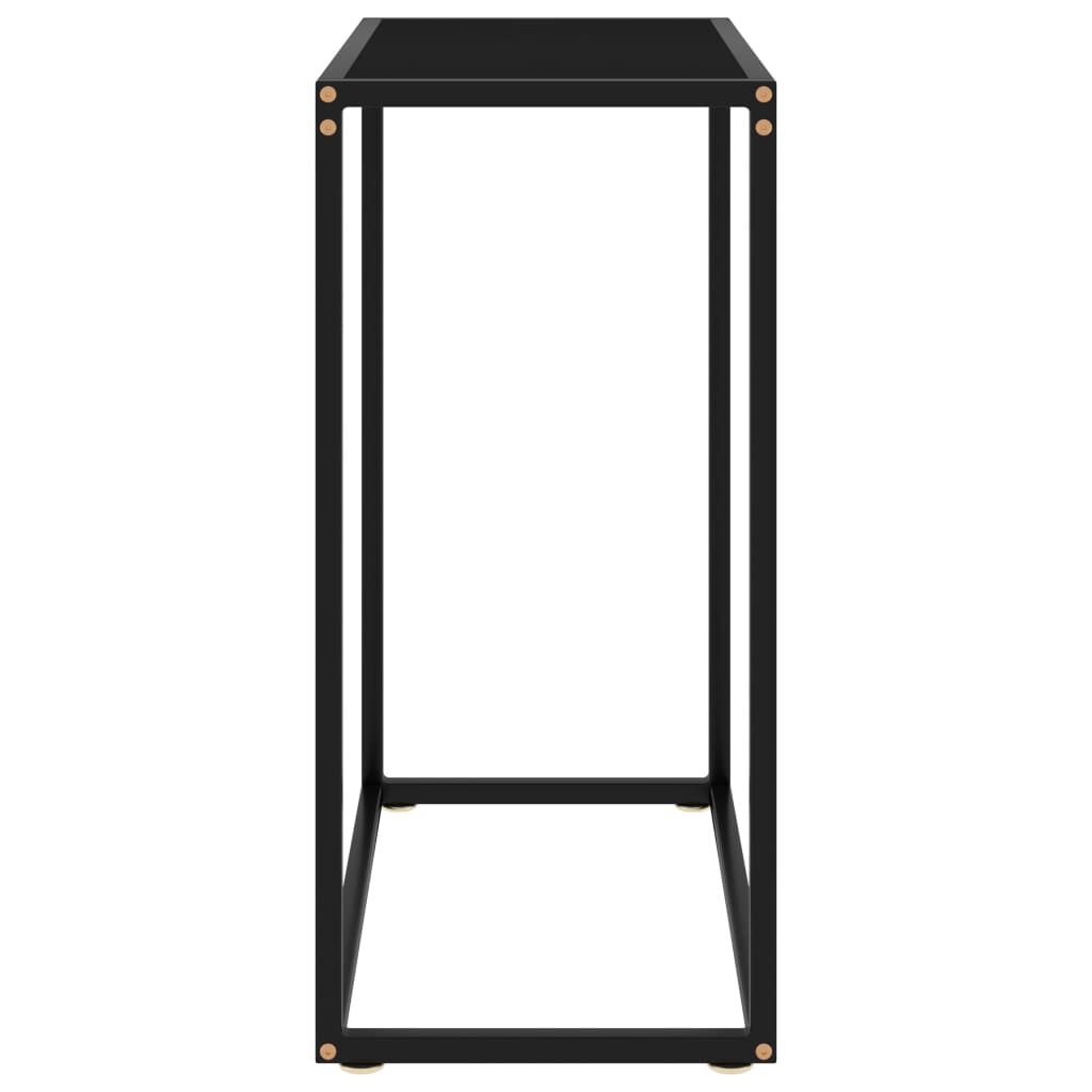 vidaXL Τραπέζι Κονσόλα Μαύρο 60 x 35 x 75 εκ. από Ψημένο Γυαλί
