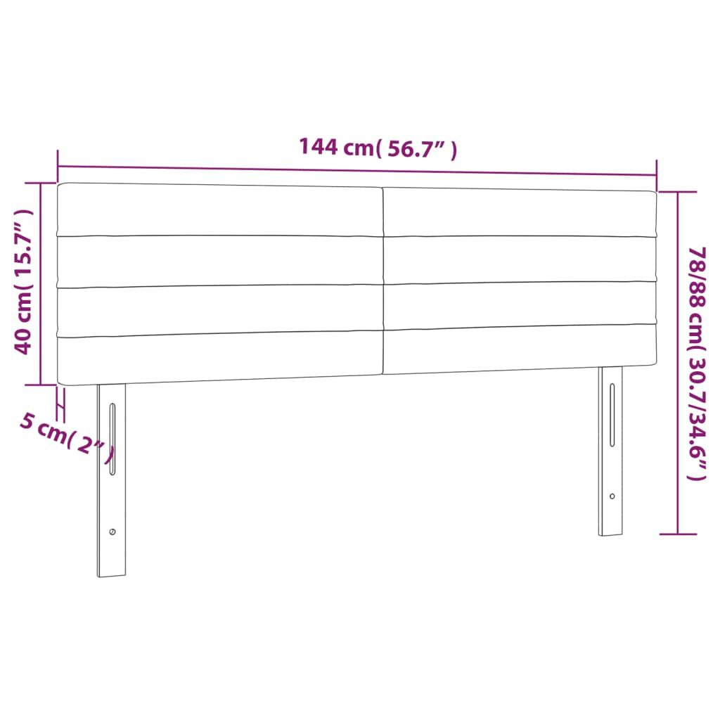 vidaXL Κεφαλάρια Κρεβατιού 2 τεμ. Μαύρα 72x5x78/88 εκ. Υφασμάτινα