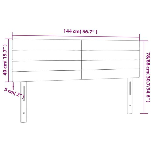 vidaXL Κεφαλάρια Κρεβατιού 2 τεμ. Μαύρα 72x5x78/88 εκ. Υφασμάτινα