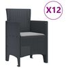 vidaXL Σέτ φαγητού για κήπο 13 pcs Ανθρακί Rattan Polt
