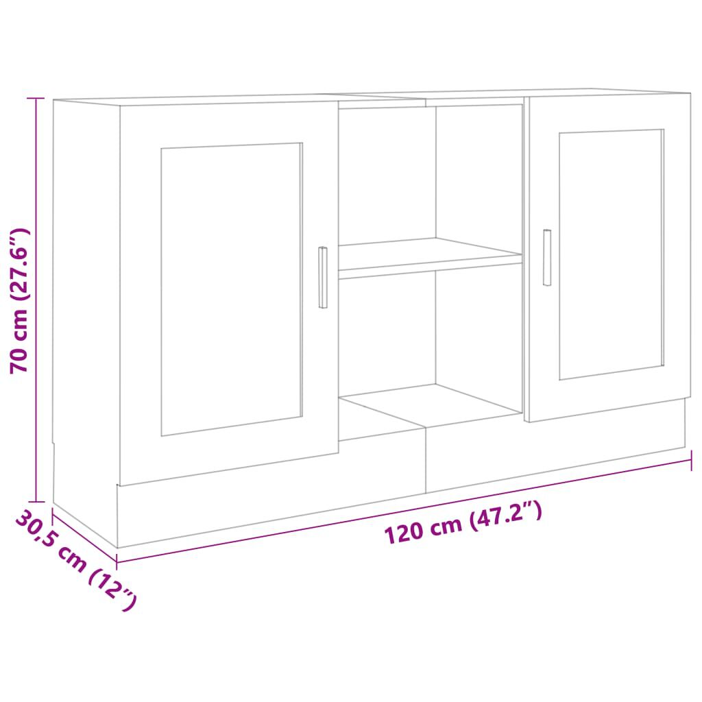 vidaXL Μπουφές Μαύρος 120 x 30,5 x 70 εκ. από Επεξ. Ξύλο