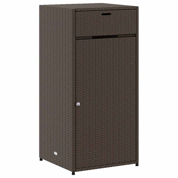 vidaXL Ντουλάπι Αποθήκευσης Κήπου Καφέ 55x55x111 εκ. Συνθετικό Ρατάν