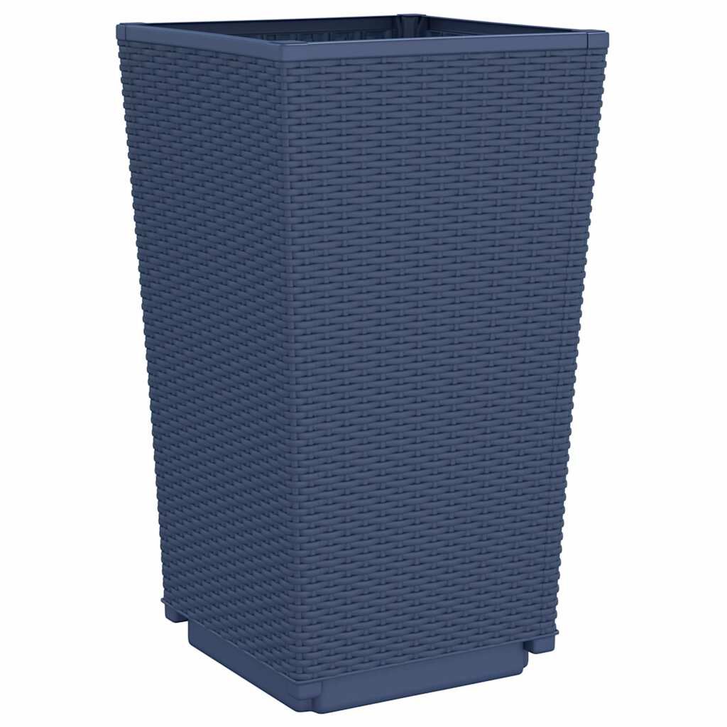vidaXL Ζαρντινιέρες Κήπου 4 τεμ. Μπλε Γκρι 32,5x32,5x57 εκ. Πολυπροπυλένιο