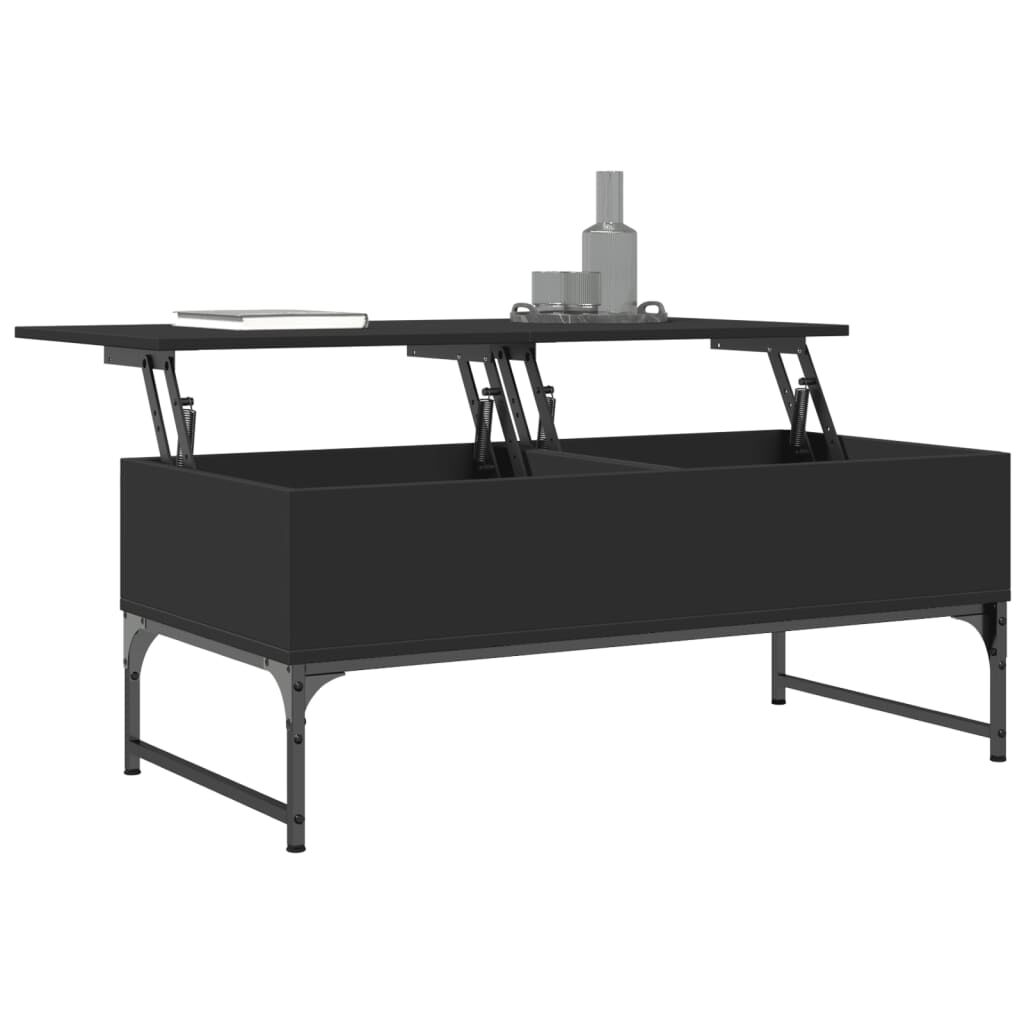 vidaXL Τραπεζάκι Σαλονιού Μαύρο 100 x 50 x 40 εκ. Επ. Ξύλο & Μέταλλο