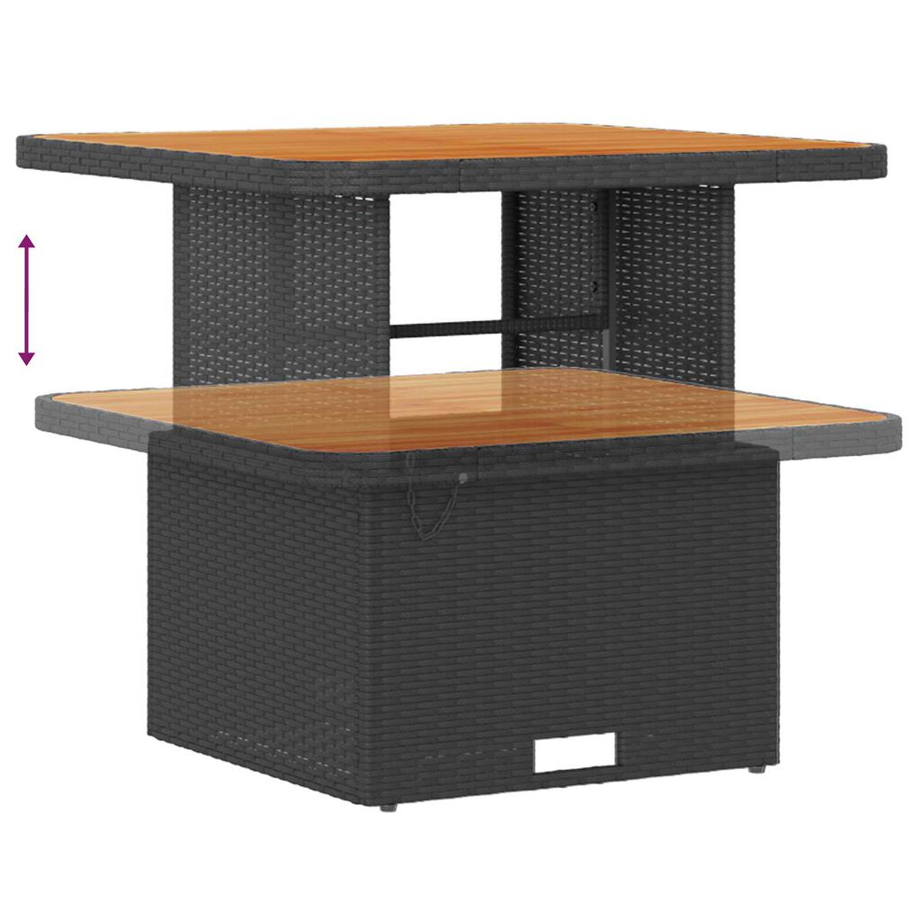 vidaXL Σετ Καναπέ Κήπου Ρυθμιζόμενο ύψος 13 pcs Μαύρο συνθετικό ρατάν