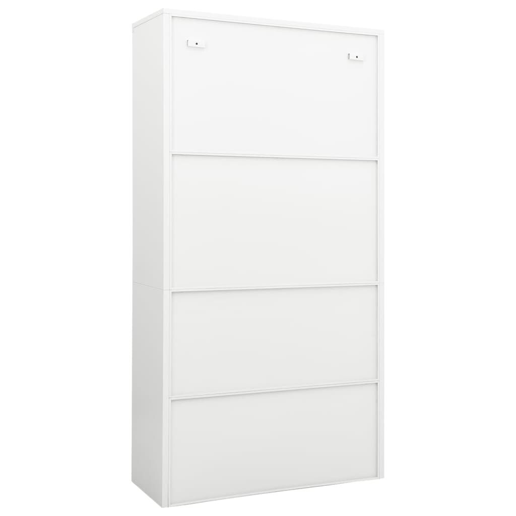 vidaXL Ντουλάπα Γραφείου 90 x 40 x 180 εκ. Λευκή Ατσάλινη