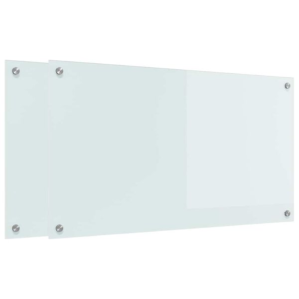 vidaXL Πίσω Πάνελ Κουζίνας Λευκό 90 x 50 cm σκληρυμένο γυαλί