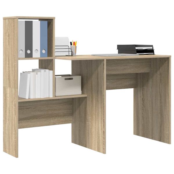 vidaXL Γραφείο Sonoma Δρυς 131.5 x 50 x 106.5 εκ. Επεξεργασμένο ξύλο