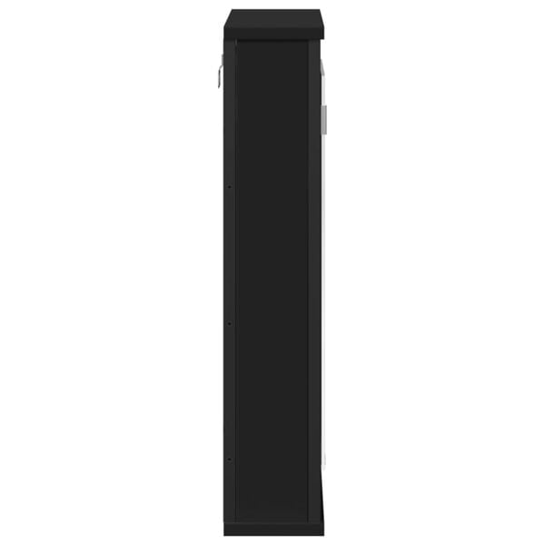 vidaXL Καθρέφτης Μπάνιου με Ντουλάπι Μαύρος 42x12x60 εκ. Επεξ. Ξύλο