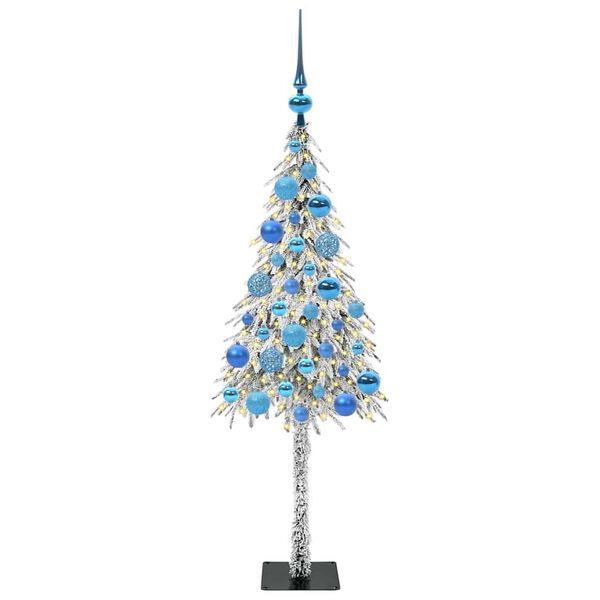 vidaXL Χριστουγεννιάτικο Δέντρο με 150 LED Λευκό 120 cm ΠΕ και Ατσάλι