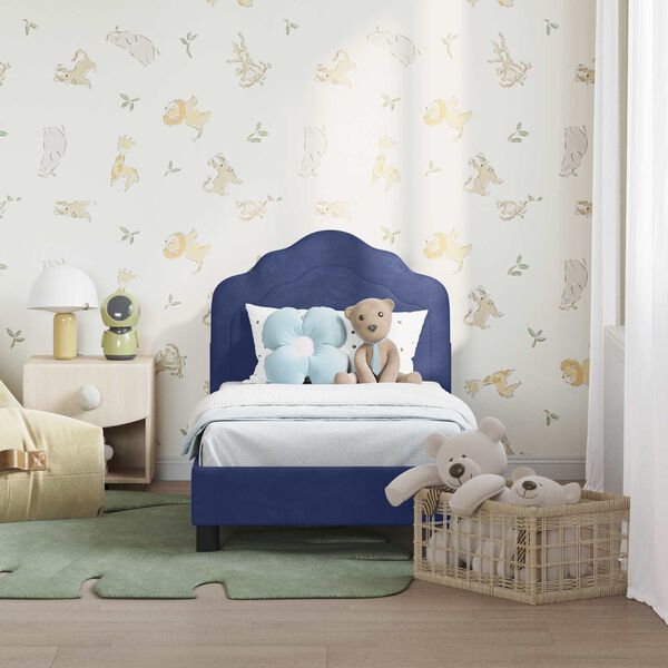 vidaXL Κρεβατική βάση για παιδιά με προσκέφαλο Μπλε Αστυνομίας