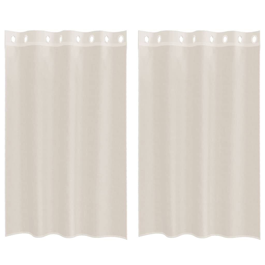 vidaXL Κουρτίνες Voile με ροδέλες 2 τεμάχια Κρεμ 140x175 εκ.
