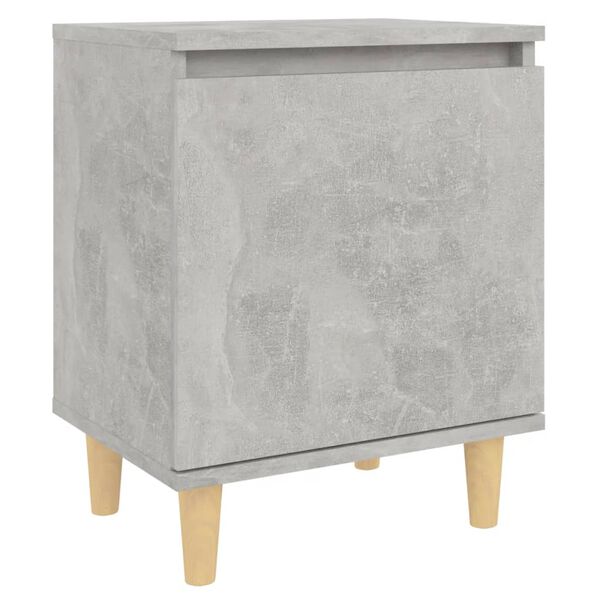 vidaXL Κομοδίνο Γκρι Σκυροδέματος 40 x 30 x 50 εκ. Μασίφ Ξύλινα Πόδια