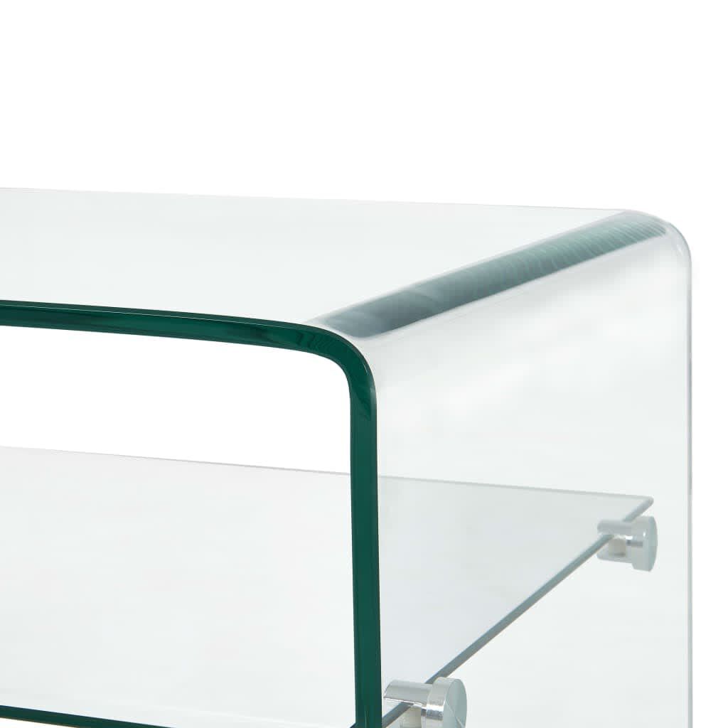 vidaXL Τραπεζάκι Σαλονιού Διάφανο 98 x 45 x 31 εκ. από Ψημένο Γυαλί