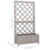vidaXL Γλάστρα Κήπου με Καφασωτό Γκρι 70x30x135 εκ. Μασίφ Ξύλο Ελάτης