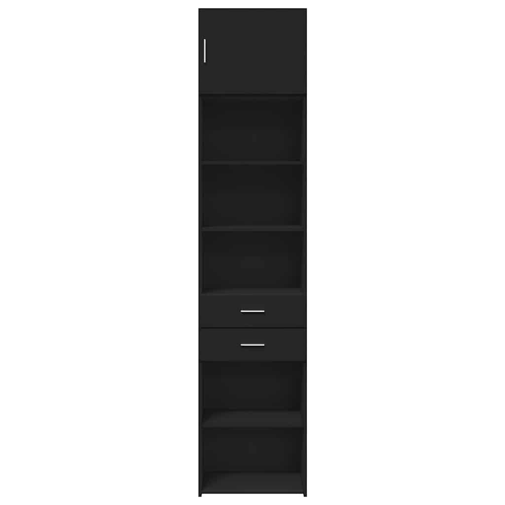 vidaXL Ντουλάπι Αποθήκευσης Στενό Μαύρο 50x42,5x225 εκ. Επεξεργ. Ξύλο