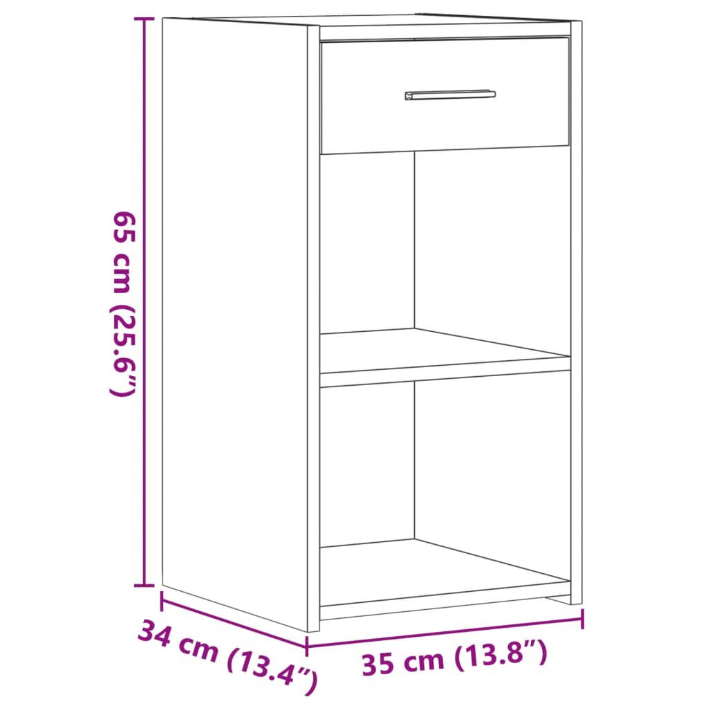 vidaXL Κομοδίνο Γκρι Σκυροδέματος 35x34x65 εκ. από Επεξεργασμένο Ξύλο