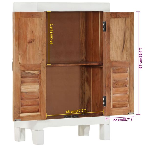 vidaXL Ντουλάπι Λευκό 55 x 30 x 90 εκ. από Μασίφ Ξύλο Ακακίας
