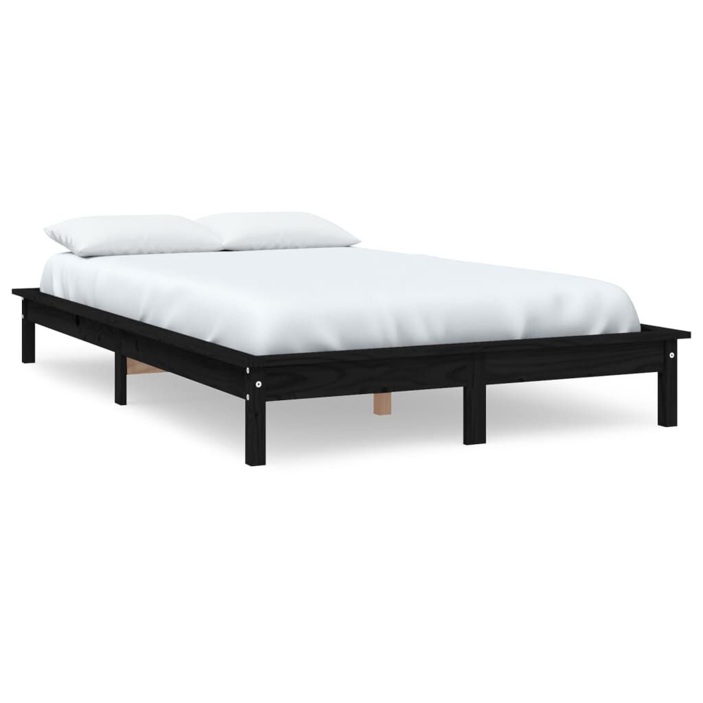 vidaXL Πλαίσιο Κρεβατιού Schwarz 140 x 190 εκ. από Μασίφ Ξύλο Πεύκου