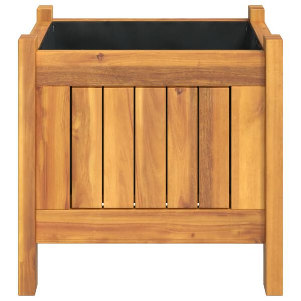 vidaXL Ζαρντινιέρα Κήπου με Επένδυση 31x31x30 εκ. Μασίφ Ξύλο Ακακίας
