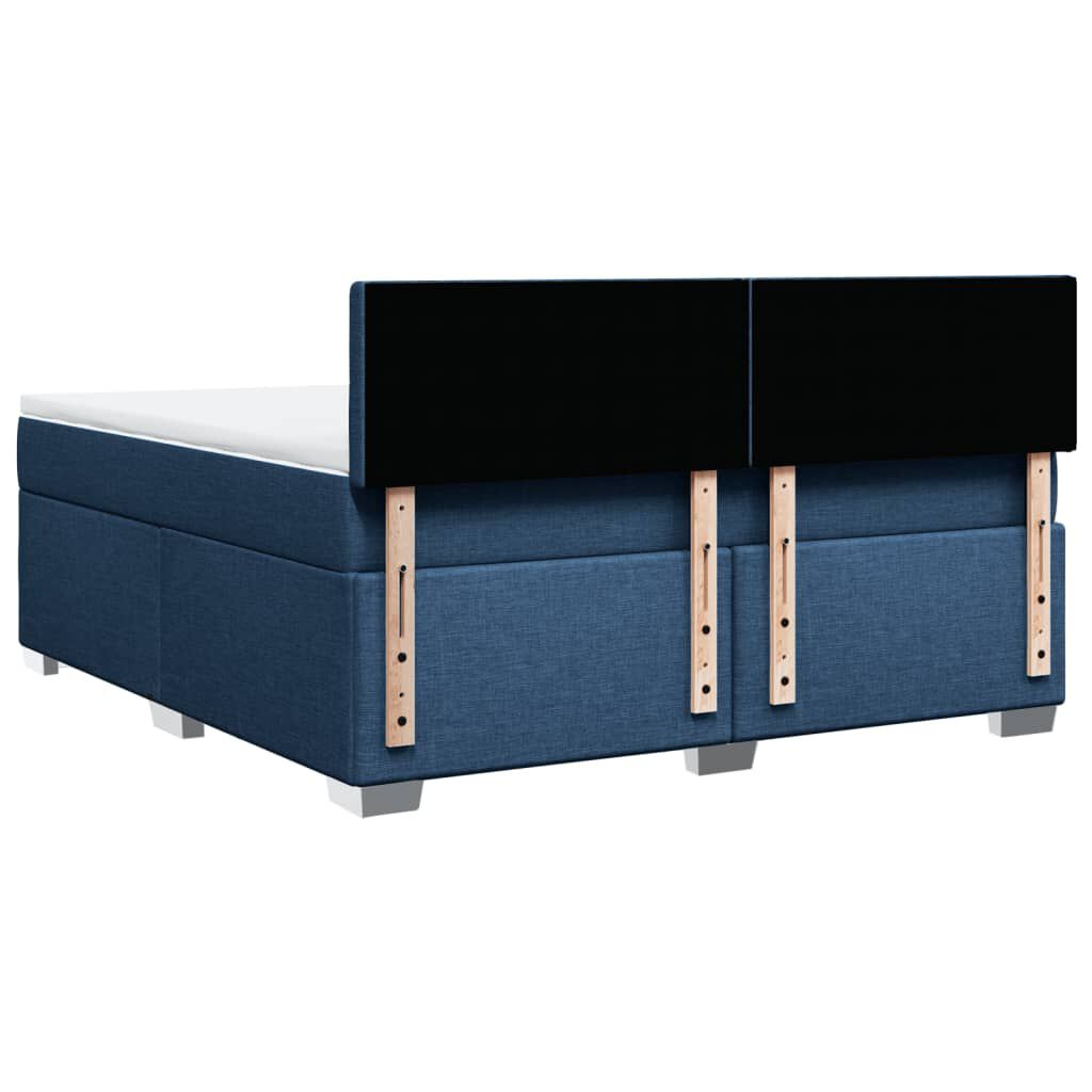 vidaXL Κρεβάτι Boxspring με Στρώμα Μπλε 180x200 εκ. Υφασμάτινο