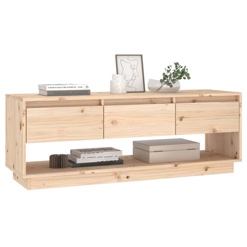 vidaXL Έπιπλο Τηλεόρασης 110,5 x 34 x 40 εκ. από Μασίφ Ξύλο Πεύκου