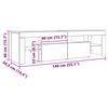 vidaXL Έπιπλο Τηλεόρασης με LED Μαύρο 140 x 36,5 x 40 εκ.