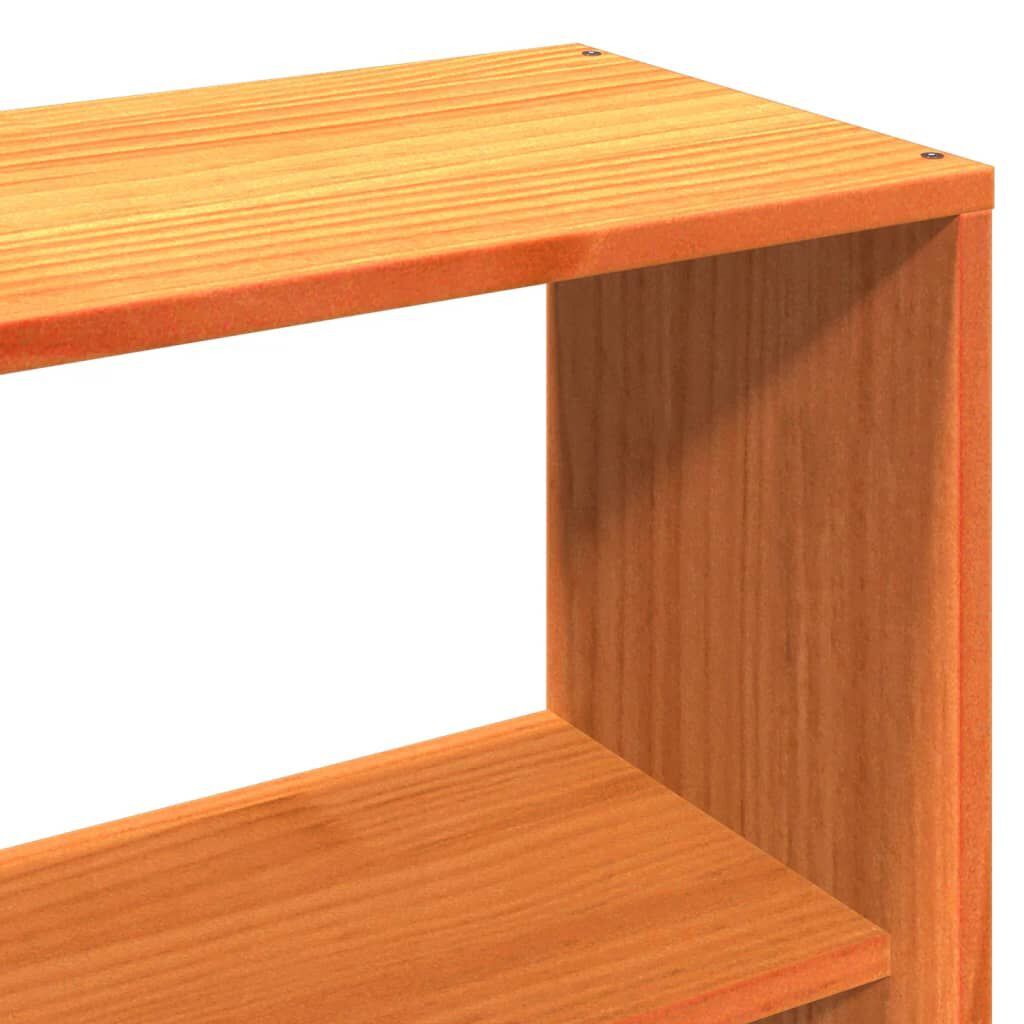 vidaXL Κρεβάτι Βιβλιοθήκη Χωρίς Στρώμα Καφέ 120x200 εκ Μασίφ Πεύκο
