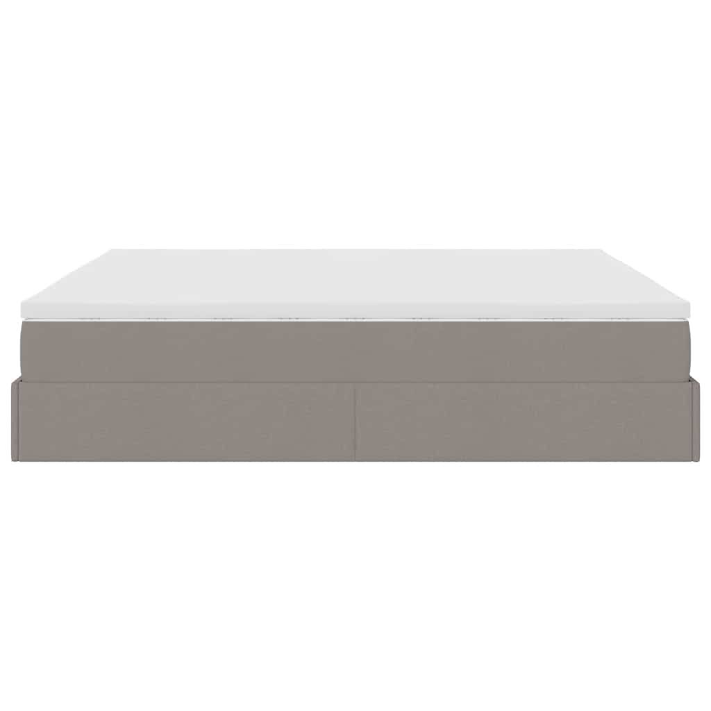 vidaXL Οθωμανικό κρεβάτι με στρώμα Taupe 180x200cm ύφασμα