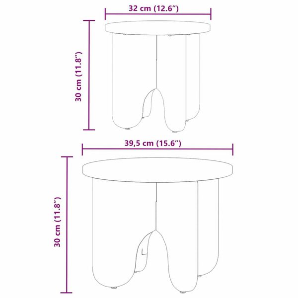vidaXL Τραπεζάκι σαλονιού 2 pcs Λευκό 39.5 x 39.5 x 30 εκ.