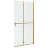 vidaXL Τοίχος ντους Walk-in Χρυσό και διαφανές 100 x 190 cm