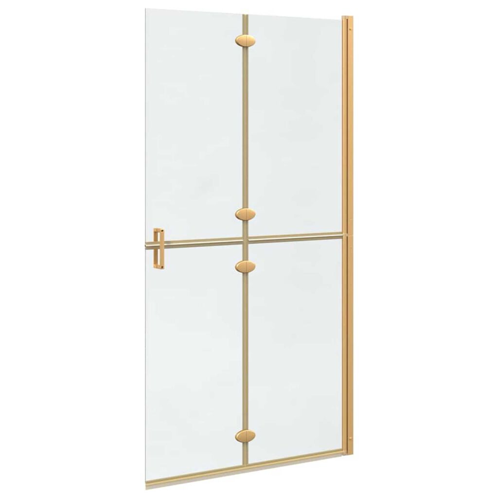 vidaXL Τοίχος ντους Walk-in Άλλο Χρυσό και διαφανές 100 x 190 cm