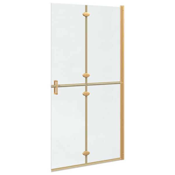 vidaXL Τοίχος ντους Walk-in Άλλο Χρυσό και διαφανές 100 x 190 cm