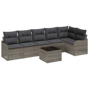 vidaXL &Sigma;&epsilon;&tau; &Kappa;&alpha;&nu;&alpha;&pi;έ &Kappa;ή&pi;&omicron;&upsilon; &mu;&epsilon; &mu;&alpha;&xi;&iota;&lambda;ά&rho;&iota; 7 pcs &Mu;&alpha;ύ&rho;&omicron; &Pi;&omicron;&lambda;&upsilon; &rho;ά&tau;&alpha;&nu;
