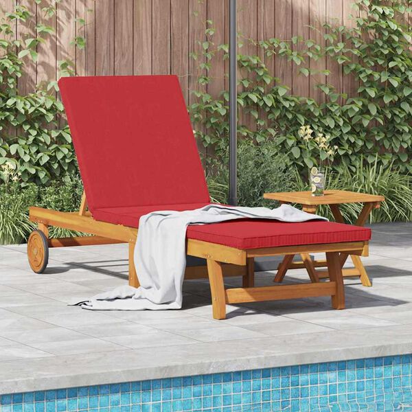 vidaXL Ξαπλώστρα με μαξιλάρι Καφέ 63 x 199 x 85 εκ. Μασίφ ξύλο ακακίας